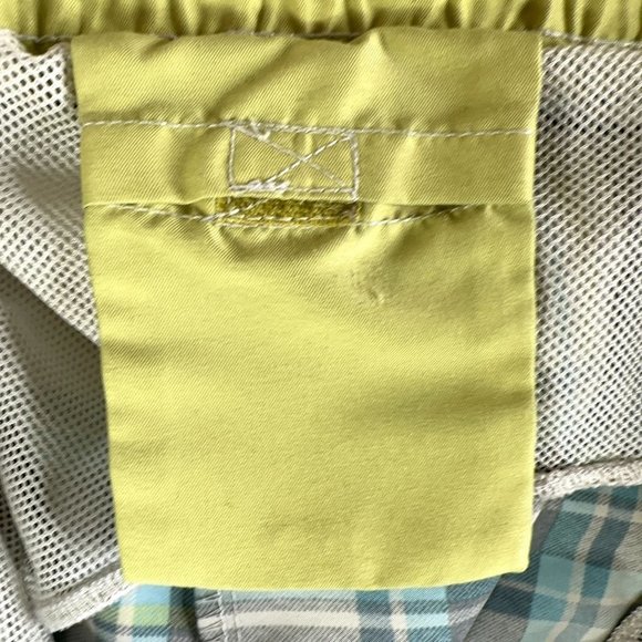 Caribbean Joe Mens Swim Trunks Large Aqua Green Gray Plaid Hawaiian Pocket GUC - Picture 7 of 14